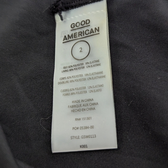 Good American Swim Bottom Women Black Rib Mid Rise Better Bikini Cheeky - Picture 4 of 13